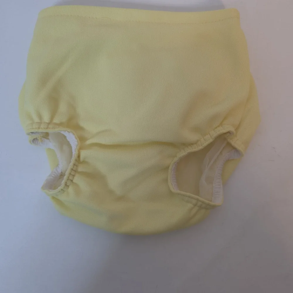Vintage Nannette Baby Girl Bib Smock Bloomers Yellow Rabbit Mushroom Graphic 2pc